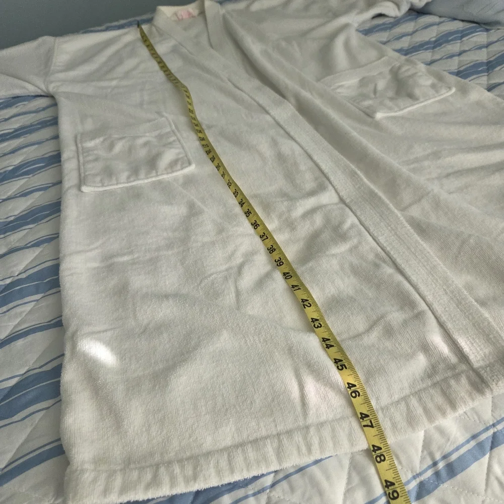 Just For Women White Cotton Terry Spa Robe - 1X/2X - Picture 5 of 13